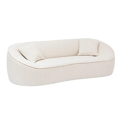Atmosphera Canapé droit bouclette - Blanc