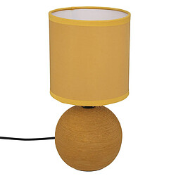 Atmosphera Lampe à poser Timéo - Jaune Lampe à Poser Céramique Boule 25cm Ocre
