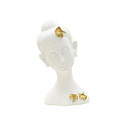 Paris Prix Statuette Déco en Résine Bouddha 35cm Blanc