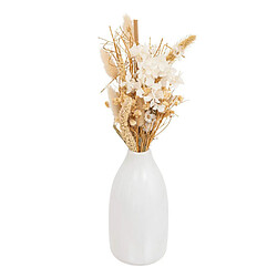 Atmosphera Composition de Fleurs Séchées Vase 25cm Blanc