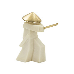 Paris Prix Statuette Déco Samouraï Toku 30cm Blanc & Or
