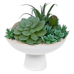 Atmosphera Composition de Plantes Artificielles Soleya 20cm Blanc
