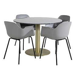 Paris prix Ensemble table + 4 chaises - Gris foncé