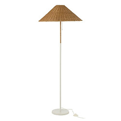 Paris Prix Lampadaire en Rotin Preston 154cm Naturel & Blanc