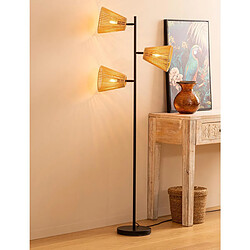 Atmosphera Lampadaire 3 Abat-jours Gaida 150cm Naturel pas cher