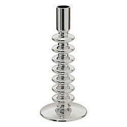 Atmosphera Bougeoir Design Torsadé en Verre Sky 21cm Argent