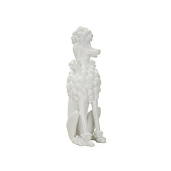 Paris Prix Statue Déco Chien Caniche Assis 61cm Blanc