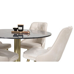 Paris prix Ensemble table + 4 chaises - Gris foncé & beige