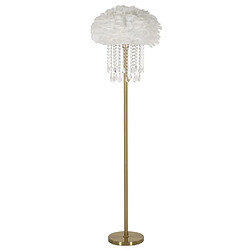 Paris Prix Lampadaire Imitation Plume Diamon 165cm Or & Blanc