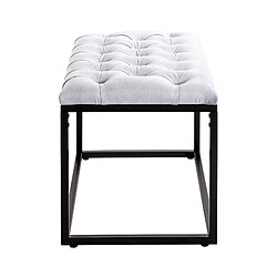 Avis Mes Tabouret 60x40x45 cm en PU gris clair et métal noir