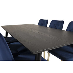 Acheter Paris prix Table à manger 6 chaises - Noir, bleu et or