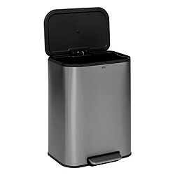 Five Simply Smart Poubelle de Cuisine à Pédale Inox 50L Gris
