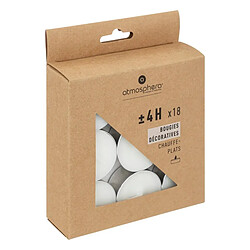 Avis Atmosphera Lot de 18 Bougies Chauffe-Plat Hugo 3,7cm Blanc