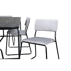 Acheter Paris prix Ensemble table à manger 6 chaises - Gris et noir