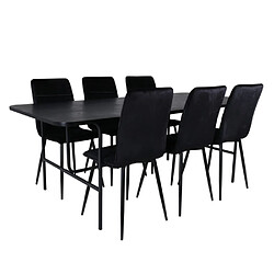 Paris prix Ensemble table & 6 chaises - Noir