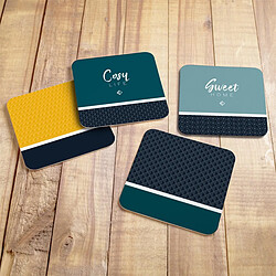 Avis Paris Prix Lot de 4 Dessous de Verre Cosy Life 10cm Multicolore