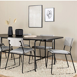 Paris prix Ensemble table à manger 6 chaises - Gris et noir pas cher