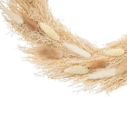 Atmosphera Couronne de Fleurs Séchées Murale 34cm Beige