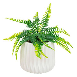 Atmosphera Plante Artificielle en Pot Fougère 33cm Blanc