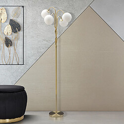 Mauro Ferretti Lampadaire avec structure tissée et sphères en verre dépoli Glamy 4