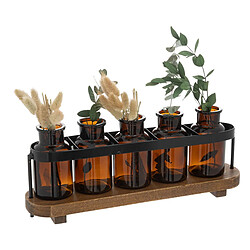 Atmosphera Lot de 5 Soliflores en Verre 5 Fleurs 27cm Transparent