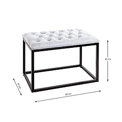 Acheter Mes Tabouret 60x40x45 cm en PU gris clair et métal noir