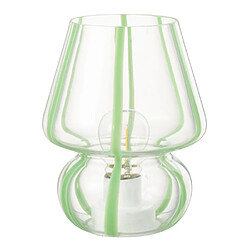 Paris Prix Lampe à Poser Rayures en Verre Ophelie 19cm Vert