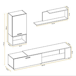 Avis Paris prix ensemble meuble TV mural - Blanc