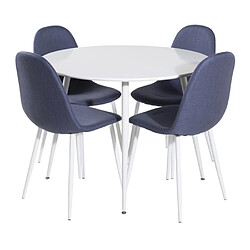 Paris prix ensemble table à manger 4 chaises - Blanc & bleu
