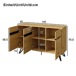 Acheter Blossom paris Buffet vaisselier 3 portes - Naturel