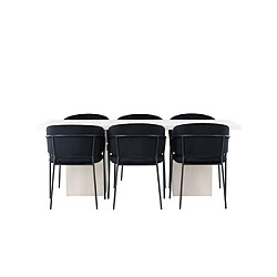 Paris prix Ensemble table + 6 chaises - Naturel et noir