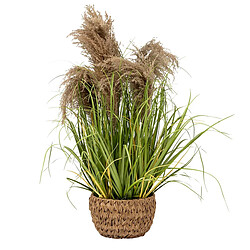 Atmosphera Plante Herbe Artificielle en Pot Maxime 80cm Vert
