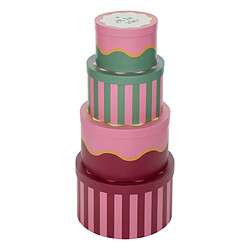 Atmosphera Lot de 4 Boîtes Déco Chéri 25cm Rouge