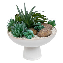 Atmosphera Composition de Plantes Artificielles Soleya 20cm Blanc