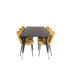 Paris prix Ensemble table + 6 chaises - Noir & jaune
