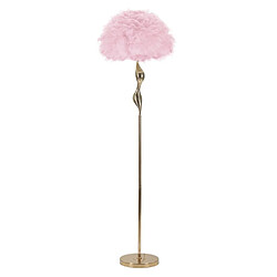 Paris Prix Lampadaire Imitation Plume Slim 165cm Or & Rose
