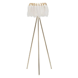 Paris Prix Lampadaire Imitation Plume Stand 147cm Or & Blanc