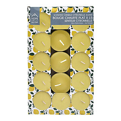 Paris Prix Lot de 15 Bougies Chauffe-Plat Parfumées Antimoustique 3,8cm Citronnelle pas cher