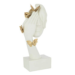 Paris Prix Statuette Déco Visage Papillons 54cm Blanc