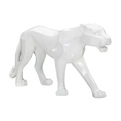 Paris Prix Statuette Déco en Résine Panthère 70cm Blanc