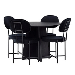 Paris prix Ensemble table et 4 chaises - Noir