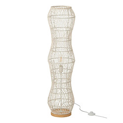 Paris Prix Lampadaire Torsade en Rotin Etta 101cm Blanc