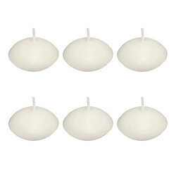 Atmosphera Lot de 6 Bougies Flottantes Many 4,5cm Blanc 