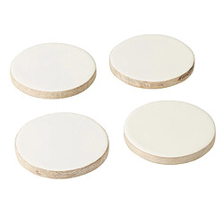 Paris Prix Lot de 4 Dessous de Verre Manguier 10cm Blanc