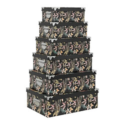 Five simply smart lot de 6 boîtes de rangement - Noir