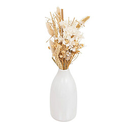 Atmosphera Composition de Fleurs Séchées Vase 25cm Blanc