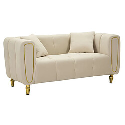 Paris prix Canapé droit 2 places Alma - Crème