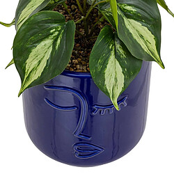 Atmosphera Plante Artificielle en Pot Soleya 30cm Bleu