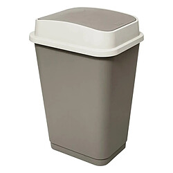 Five Simply Smart Poubelle Double Ouverture Couvercle 50L Beige
