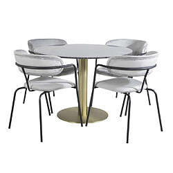 Paris prix Ensemble table + 4 chaises - Gris foncé
